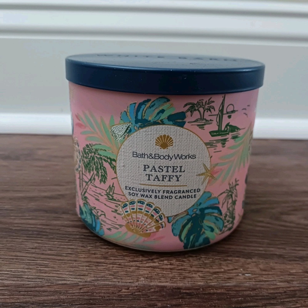 New Bath & Body Works Pastel Taffy 3-Wick Scented Candle 14.5oz Soy Wax